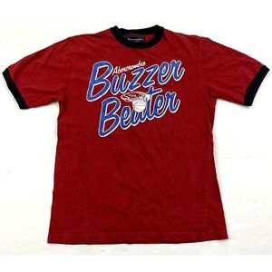 Vintage Abercrombie Buzzer Beater TShirt Kids Red Basketball Graphic Tee Large‎